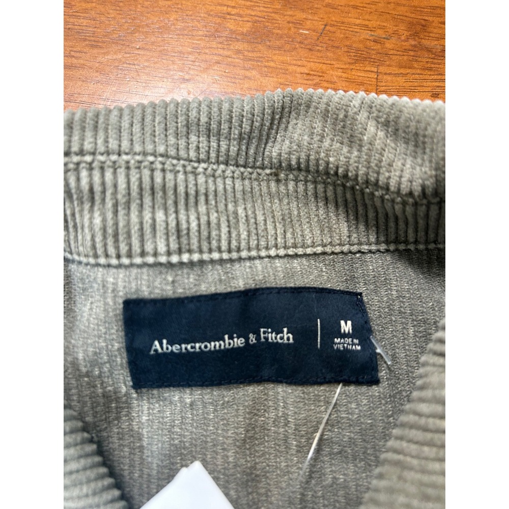 New Abercrombie & Fitch Corduroy Shirt Jacket Mens M Gray Button Front - Picture 4 of 11